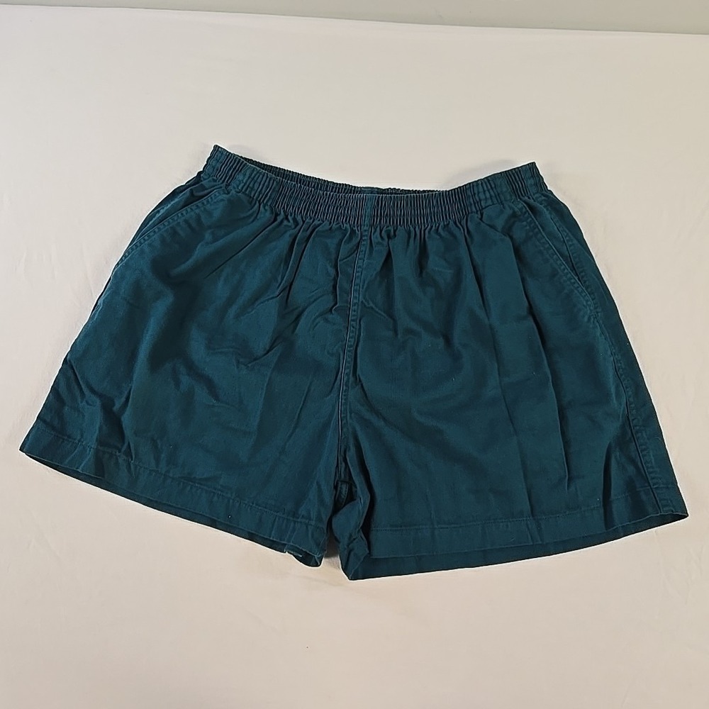 Vintage 80s Lands End Cotton Shorts Mens Large Pockets Retro Beach Gym Tennis